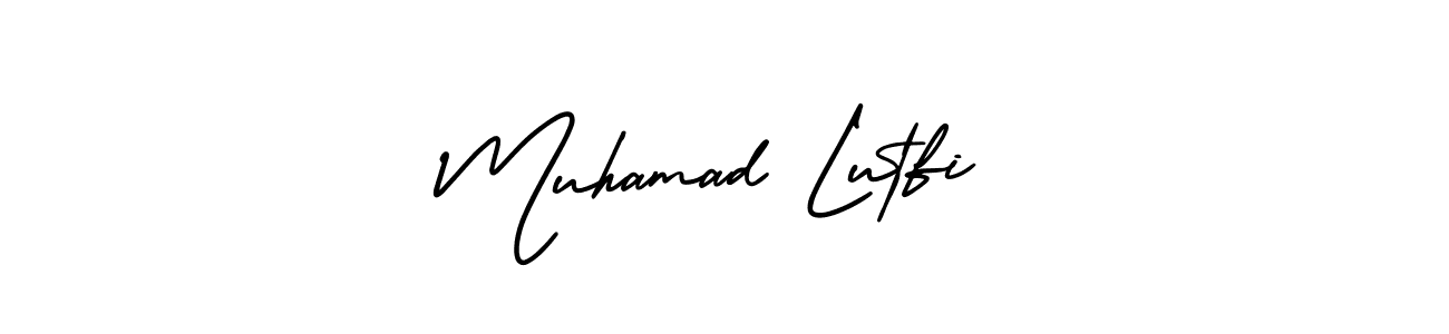 Use a signature maker to create a handwritten signature online. With this signature software, you can design (AmerikaSignatureDemo-Regular) your own signature for name Muhamad Lutfi. Muhamad Lutfi signature style 3 images and pictures png